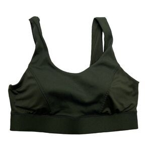 All In Motion Sports Bra Womens LARGE Dark Green Very Soft Removable-Cup Stretch